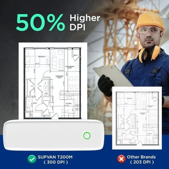 SUPVAN T200M Seyahat için Kablosuz Taşınabilir Yazıcı - 4