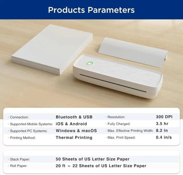 SUPVAN T200M Seyahat için Kablosuz Taşınabilir Yazıcı - 7