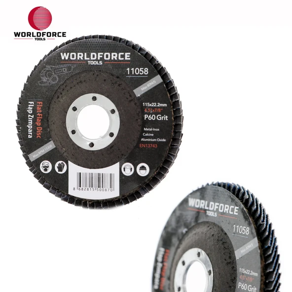 WorldForce Flap Zımpara 115mm P60 (7 Adet) ürün görseli 1