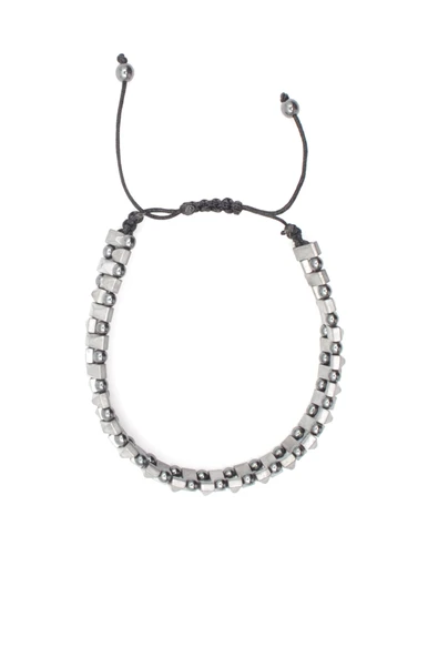 Füme Hematit ve Makrome Örgülü Bileklik - Ayarlanabilir Doğaltaş Bileklik - Erkek Kadın Bileklik - 3