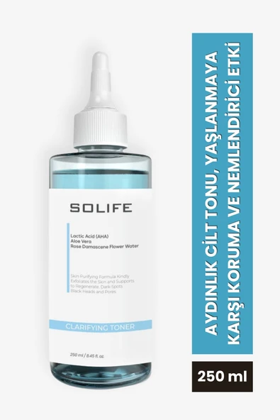 SOLİFE CLARİFYİNG TONER AHA IÇEREN TEMİZLEYİCİ NEMLENDİRİCİ TONİK 250 ML