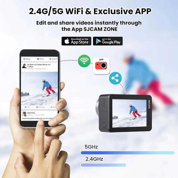 SJCAM SJ11 Aktif HDR Yükseltilmiş 4K30FPS WiFi Aksiyon Kameraları - Resim 4
