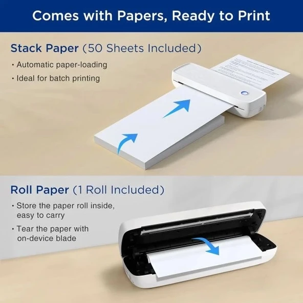 SUPVAN T200M Seyahat için Kablosuz Taşınabilir Yazıcı - 6