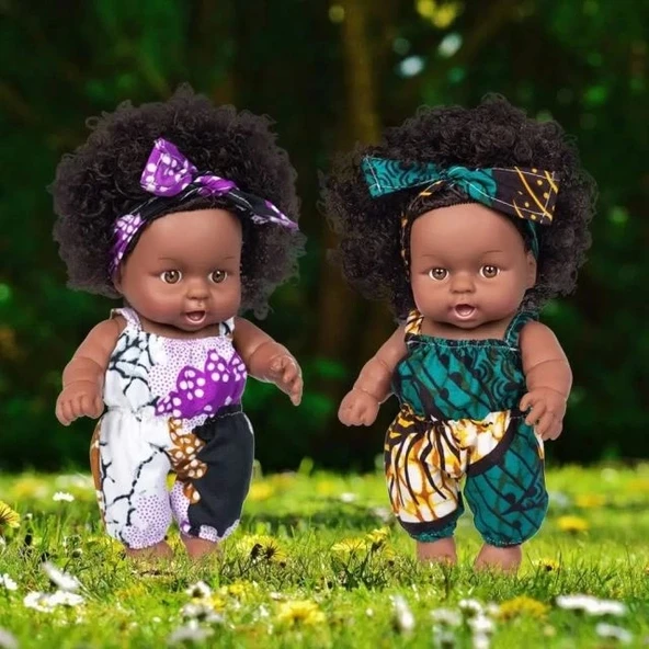 Ecore Fun 2 Adet Bebek Afrika Yıkanabilir Gerçekçi Silikon Bebekler - 6