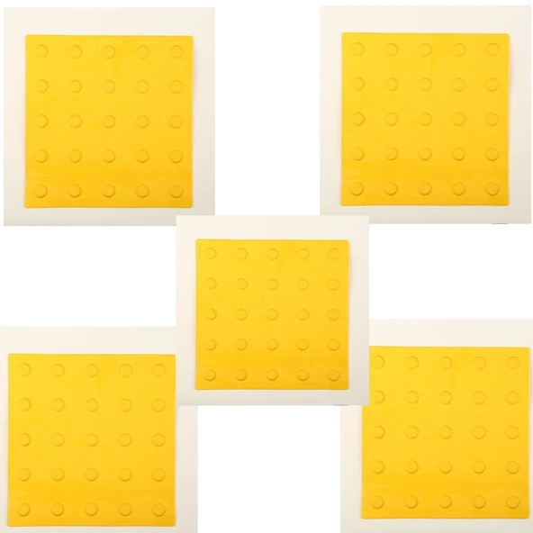 Tabanlı Uyarıcı Nokta Dış Mekan 5 Adet Sarı, Görme Engelliler için Çarpma Noktaları, Dokunsal Nokta ürün görseli