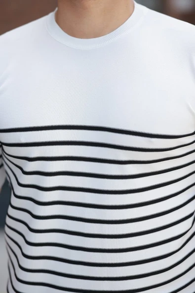 Erkek çizgi Desenli Bisiklet Yaka Kısa Kollu T-sihrt - Resim 3