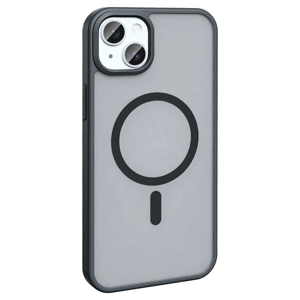 iPhone 13 Uyumlu Kamera Korumalı Magsafe Wireless Şarj Özellikli Mat Silikon Kapak - 2