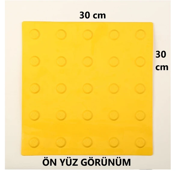 Tabanlı Uyarıcı Nokta Dış Mekan 5 Adet Sarı, Görme Engelliler için Çarpma Noktaları, Dokunsal Nokta - Resim 2