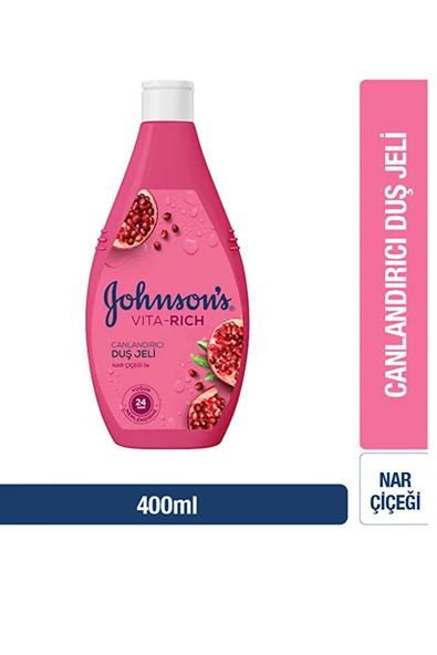 Johnson's Vita-Rich Nar Çiçeği Özlü Canlandırıcı Duş Jeli – 400 ml ürün görseli