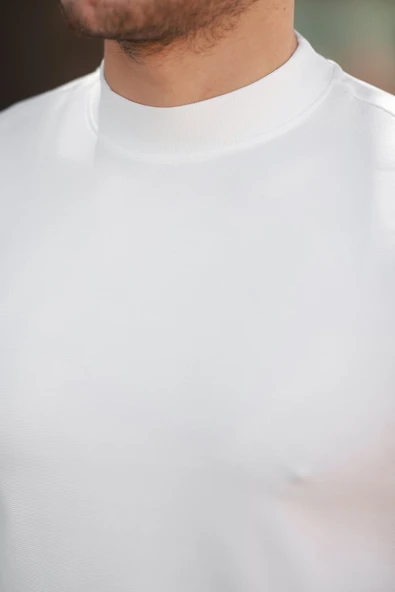 Erkek Yarım Balıkçı Yaka Kısa Kollu T-shirt - Resim 3