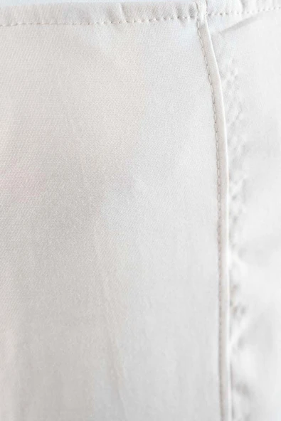 Tesettür Elbise Ön Biyeli Modal Jile Krem - 5