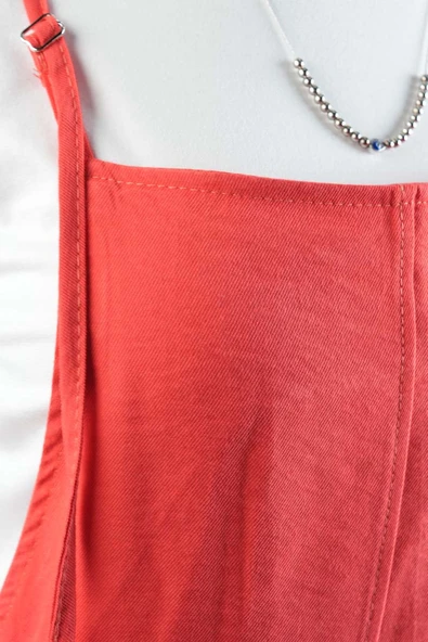 Tesettür Elbise Ön Biyeli Modal Jile Nar Çiçeği - 5