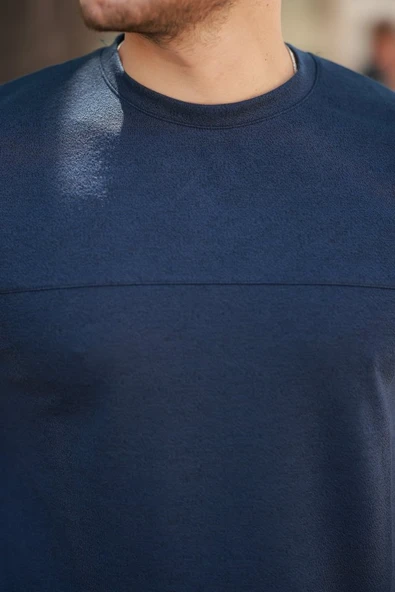 Erkek Oversize Bisiklet Yaka Kısa Kollu T-shirt - Resim 3