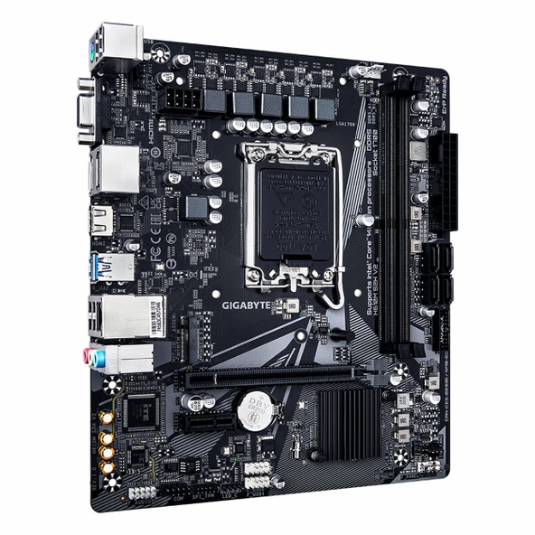 Gigabyte H610M S2H V2 DDR5 (5600MHz)OC M.2 VGA/HDMI/DP PCIe 4.0 1700P mATX Anakart - Resim 3