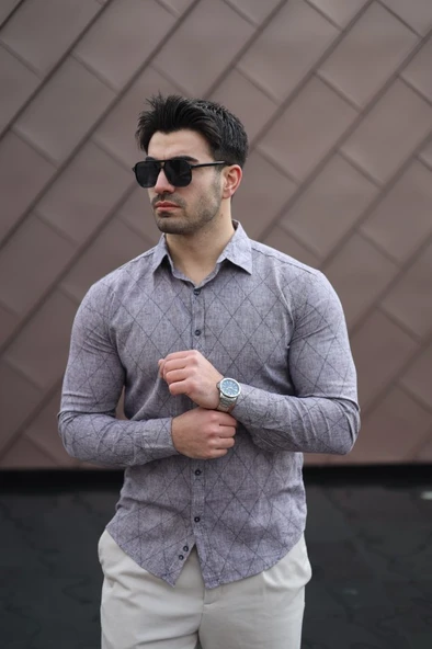 Erkek şamre Kumaş Gömlek - Resim 2