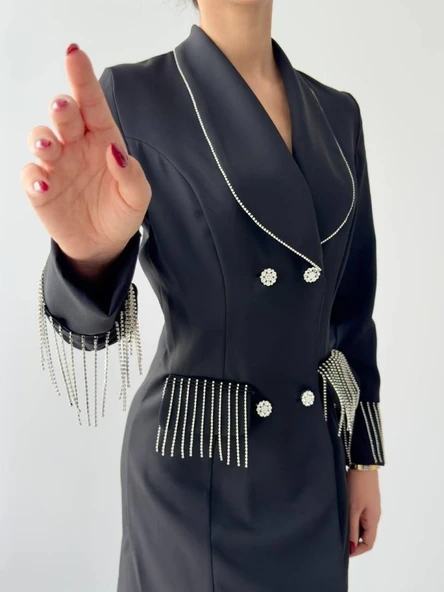 Girona Taşlı Ceket Elbise - Resim 5
