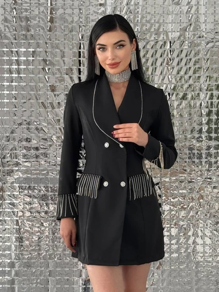 Girona Taşlı Ceket Elbise - Resim 3