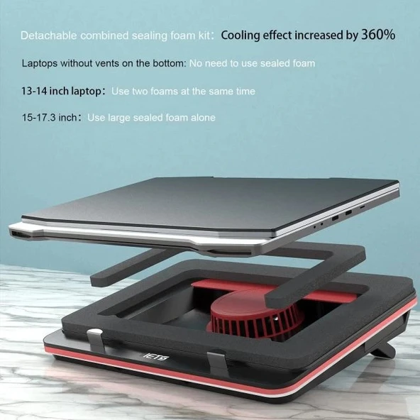 IETS GT500 Turbo Fan Laptop Soğutucu (5000 RPM) - V1(Hub) - 3