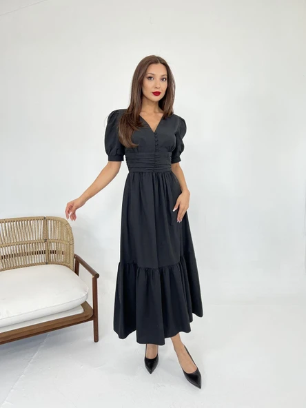 6411 ELBİSE-SİYAH - Resim 3