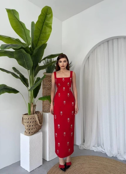 Ners Taş Detaylı Elbise - Resim 6