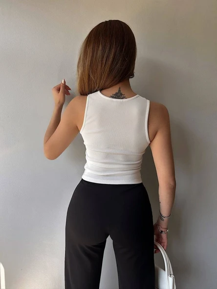 Kadın Ottoman Kumaş Dantel Detaylı Bluz - Resim 5