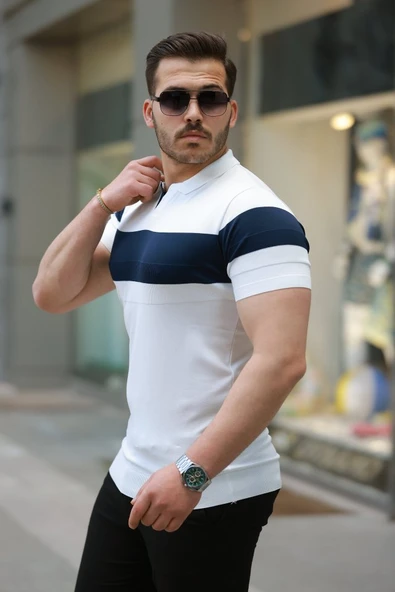 Erkek Yakalı Kısa Kollu Tişört - Resim 2