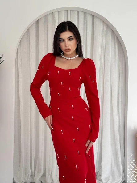 Akit İnci Detaylı Elbise - Resim 3