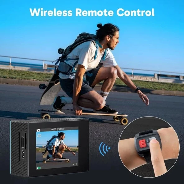 AKASO EK7000 4K30FPS 20MP Ultra HD Sualtı Aksiyon Kamerası - Resim 6