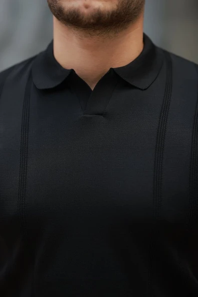 Erkek Hemşire Yaka Kısa Kollu Tişört - Resim 3