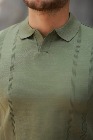 Erkek Hemşire Yaka Kısa Kollu Tişört - Resim 3