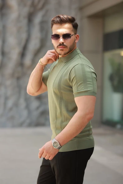 Erkek Hemşire Yaka Kısa Kollu Tişört - Resim 2