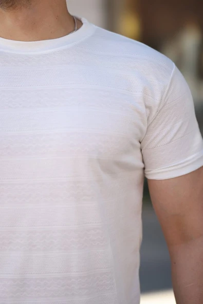 Erkek Mini Jakarlı Kısa Kollu T-shirt - Resim 3