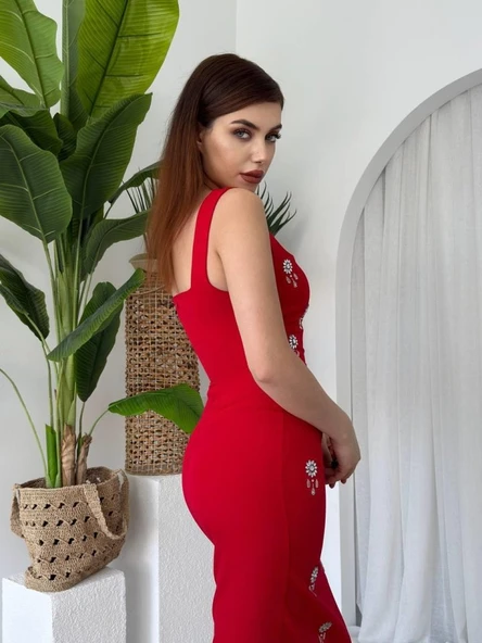 Ners Taş Detaylı Elbise - Resim 5