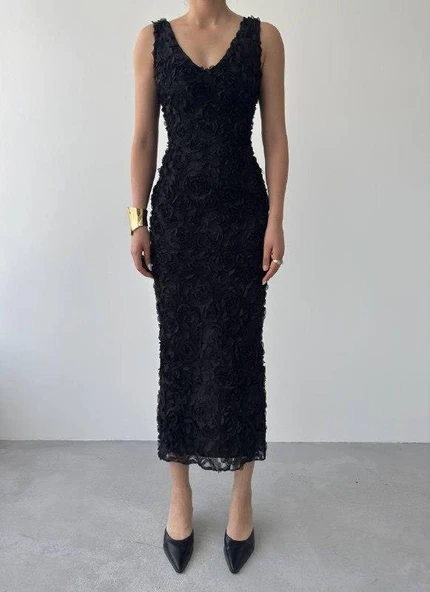 Kren Gül Detaylı Elbise - Resim 2