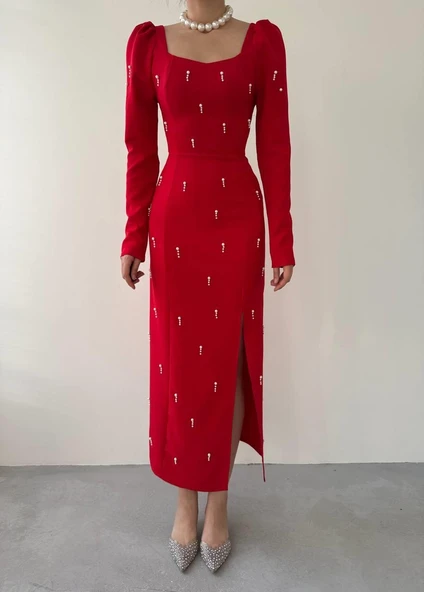 Akit İnci Detaylı Elbise - Resim 2
