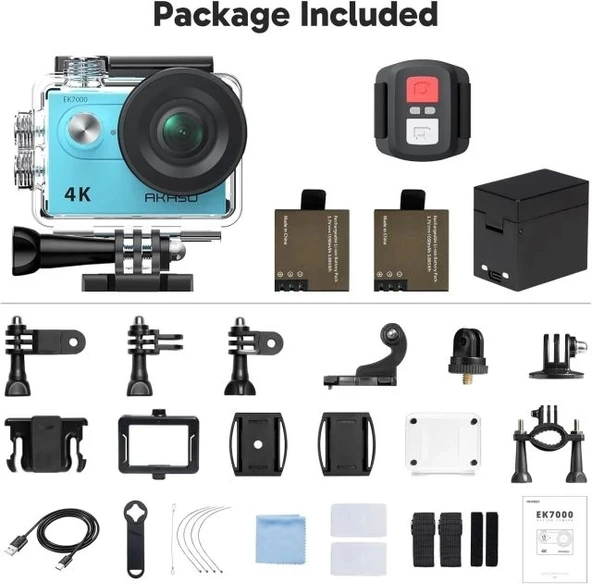 AKASO EK7000 4K30FPS 20MP Ultra HD Sualtı Aksiyon Kamerası - Resim 2