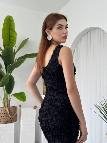 Kren Gül Detaylı Elbise - Resim 5