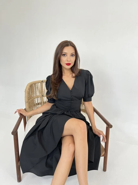 6411 ELBİSE-SİYAH - Resim 5