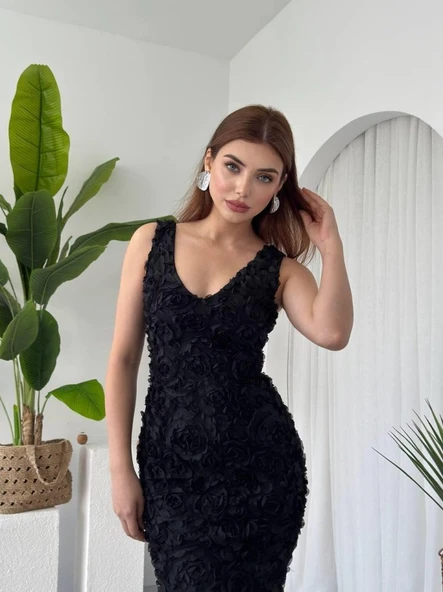 Kren Gül Detaylı Elbise ürün görseli