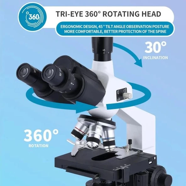 Poothoh Bileşik trinoküler Mikroskop 40X-5000X Büyütme - Resim 4