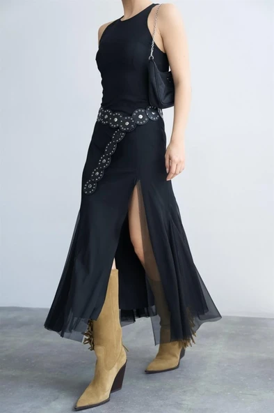 Tül Elbise - Siyah - Resim 2