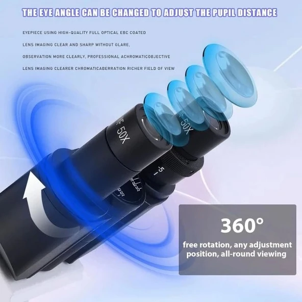 Poothoh Bileşik trinoküler Mikroskop 40X-5000X Büyütme - Resim 11