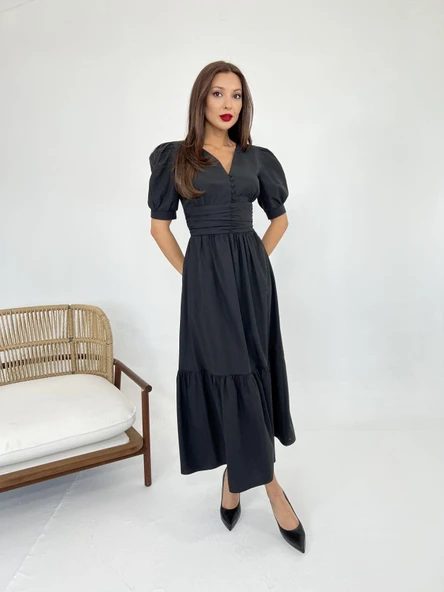 6411 ELBİSE-SİYAH - Resim 2