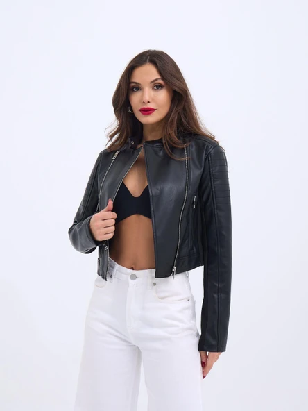 6711 DERİ CEKET-SİYAH - 3