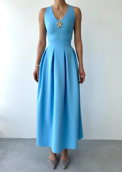 Late Yıldız Detaylı Elbise - Resim 2