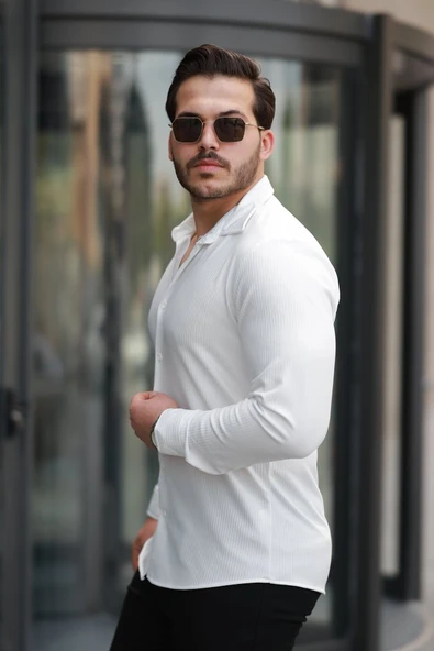 Erkek Fitilli Uzun Kollu Gömlek - Resim 2