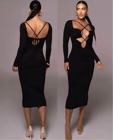 5934 ELBİSE-SİYAH ürün görseli