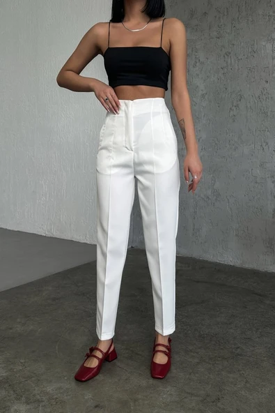 Yüksek Bel Pensli̇ Pantolon - Resim 4