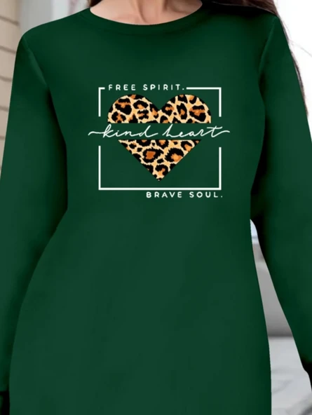 Kadın Uzun Kollu Bisiklet Yaka Desenli Viskon Iki Iplik Bluz - Resim 2