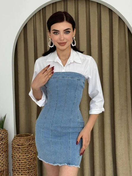 Vinna Straplez Kot Mini Elbise ürün görseli